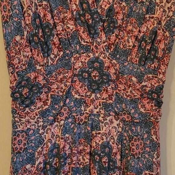 Anthropologie Maeve Faux-Wrap High Low Cap Sleeve Maxi Dress, Size 10 - Picture 12 of 12